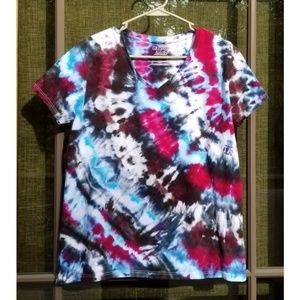 Tye Dyed V Neck T Shirt